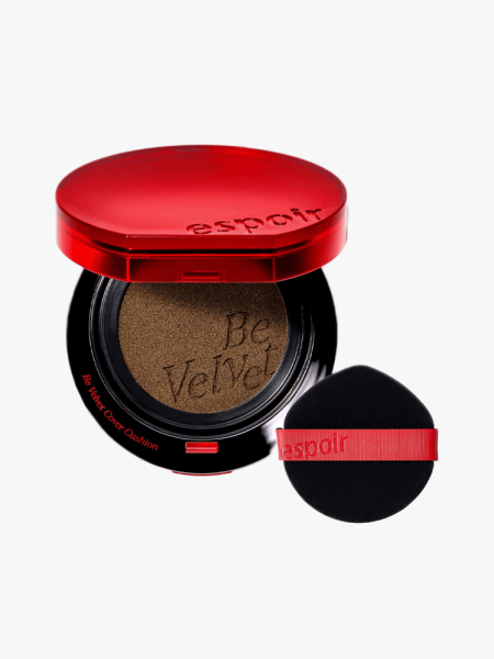 Espoir Be Velvet Cushion Foundation in branded components on a light gray background